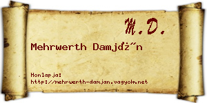 Mehrwerth Damján névjegykártya